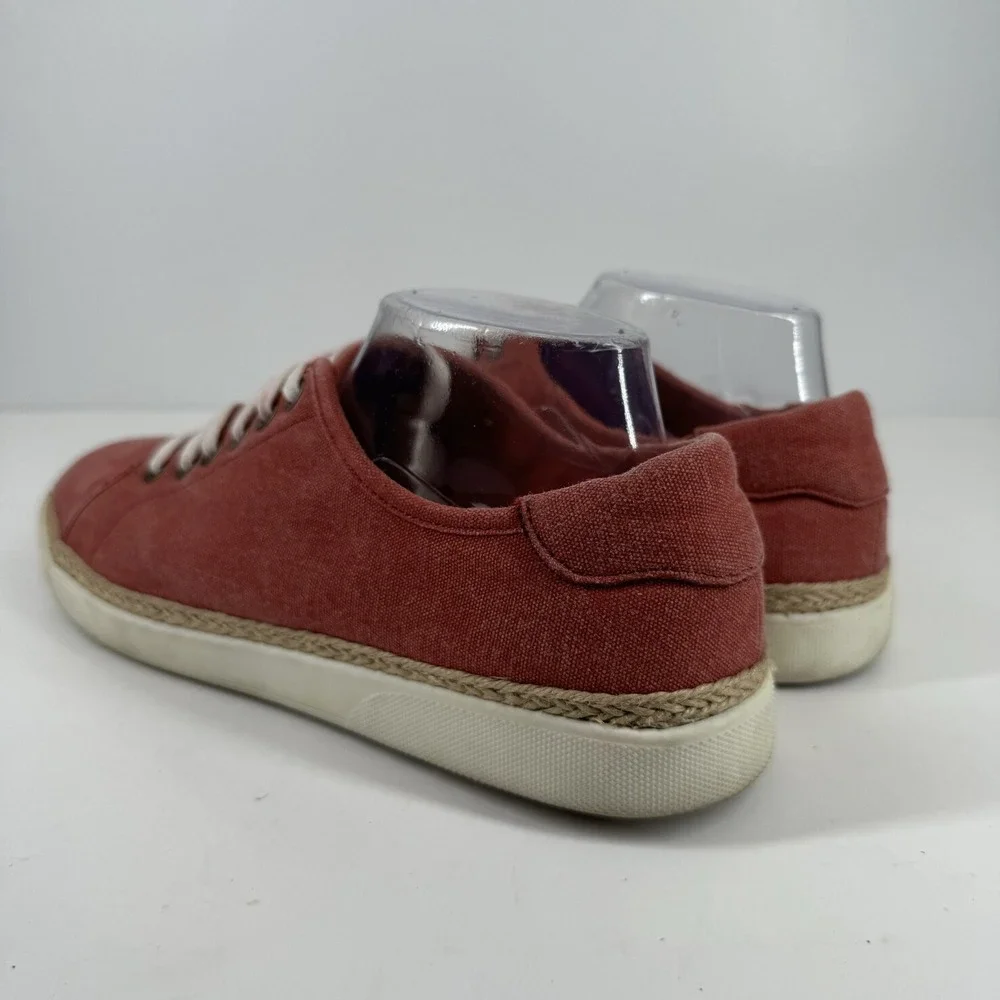 Vionic Hattie Women's US 10 Washed Red Canvas Lace-Up Espadrille Sneakers VS223